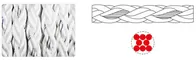 8-ply rope varieties of nylon, polypropylene filament, polypropylene, polypropylene/polyester mixed, polyester